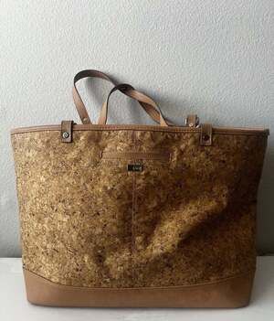 Thirty One Jewell Brown Cork Setter Tote Bag XLarge Purse